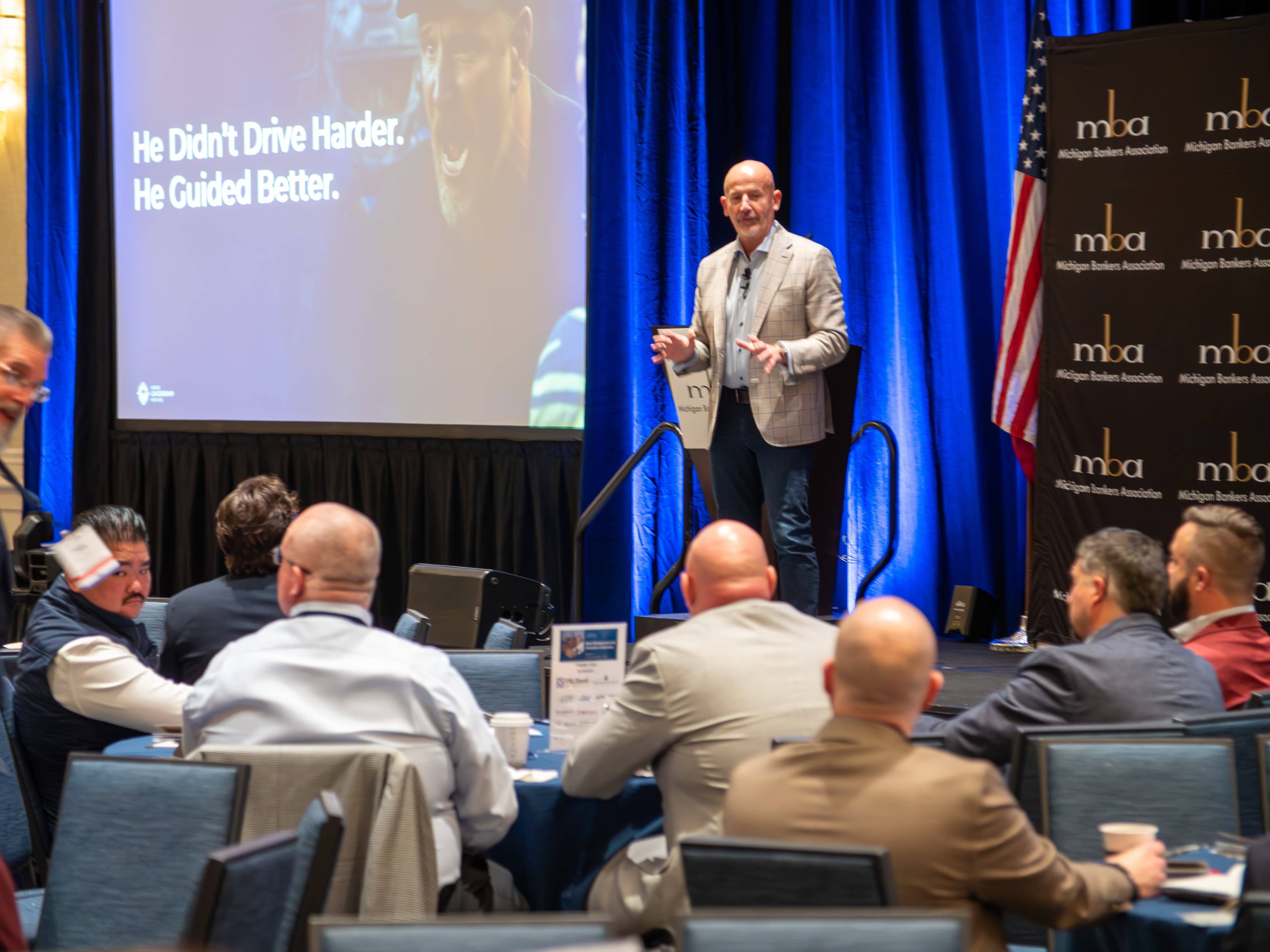 Steve Lowisz speaking at Michigan Bankers Association