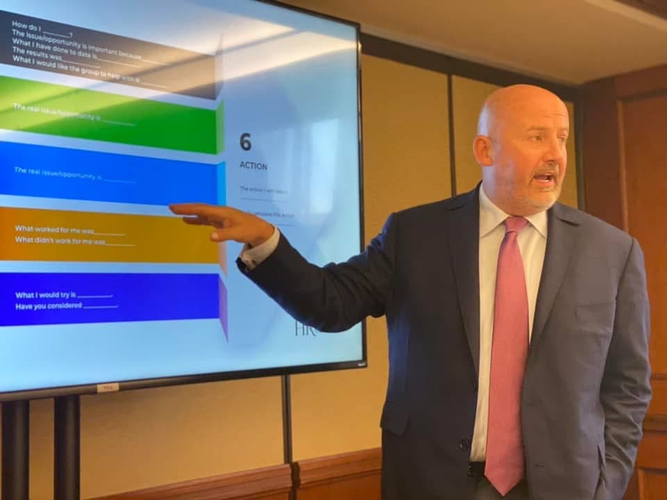 Steve Lowisz at a speaking event