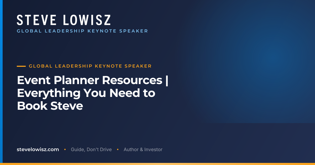 Event Planner Resources | Everything You Need to Book Steve | Steve Lowisz